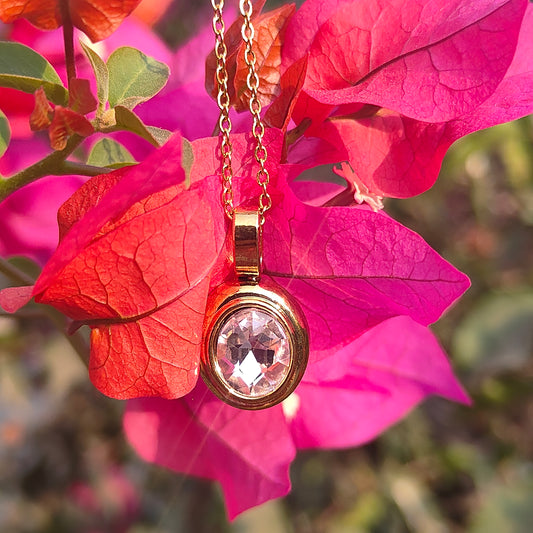 rose gold round crystal Pendant