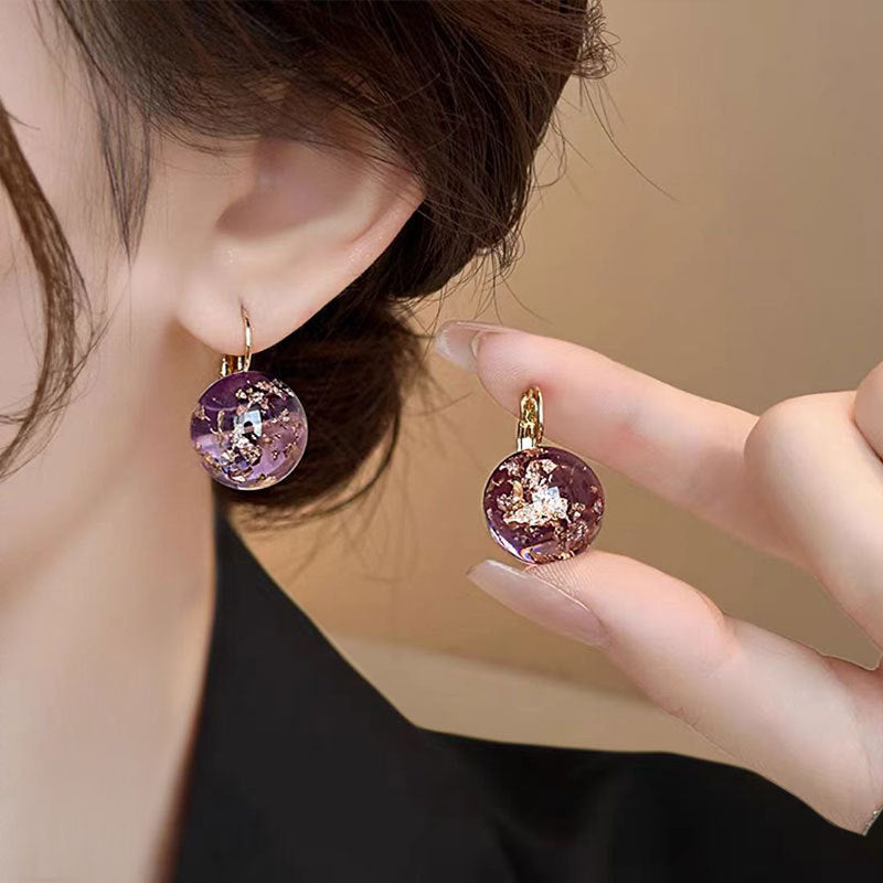 Purple crystal Earring