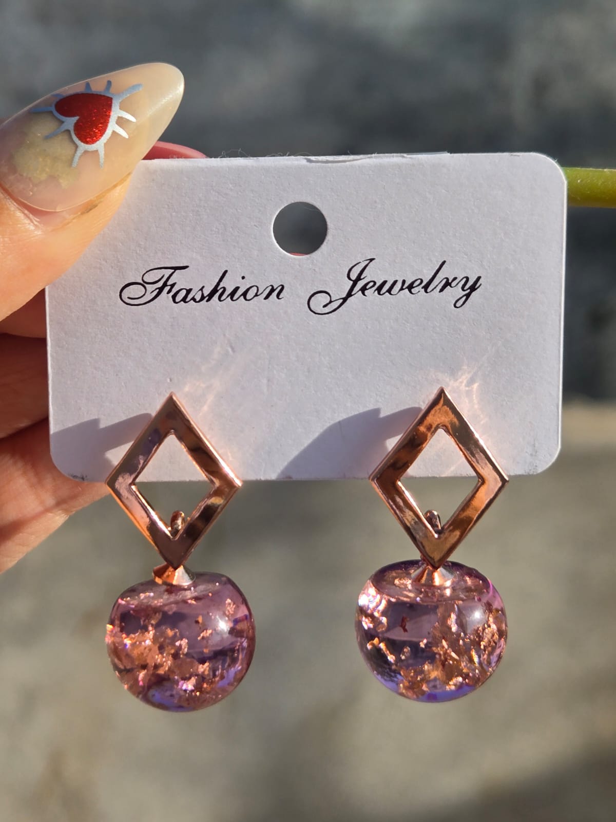 Purple crystal Earring