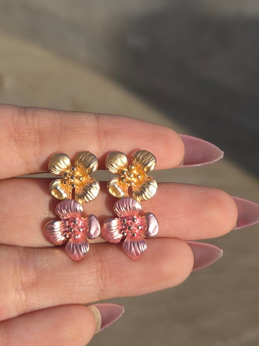 Colurful classic flower  earring