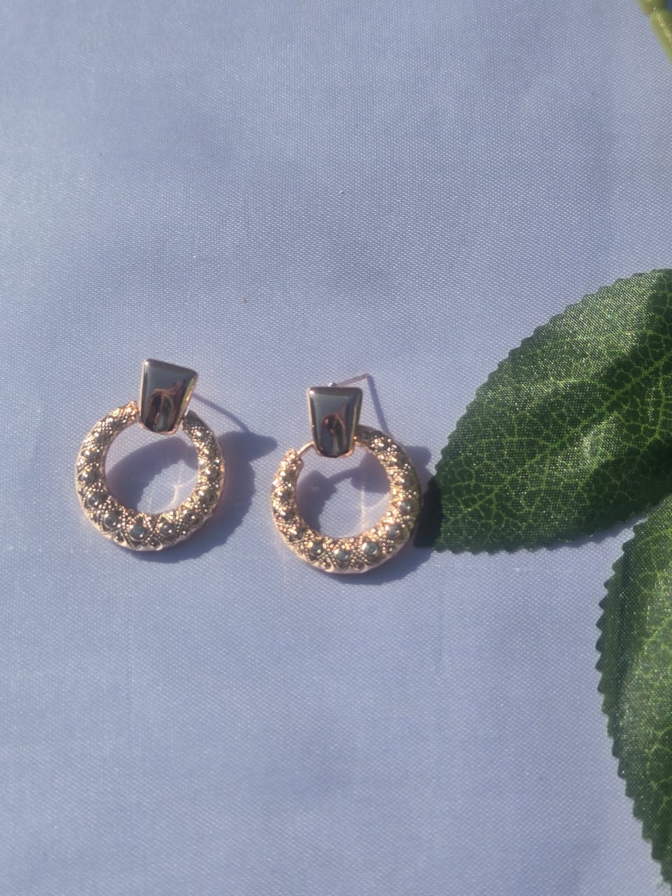 Crystal Hopp  Earring(Rose gold & White)