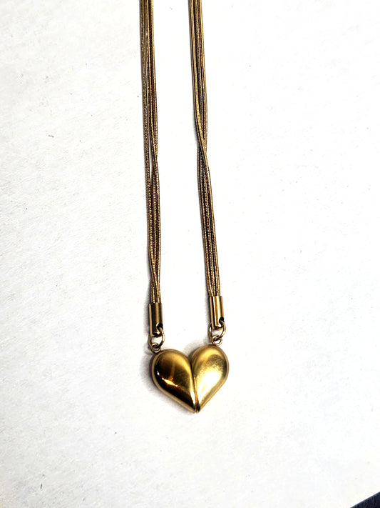 Golden heart two Piece Pendant