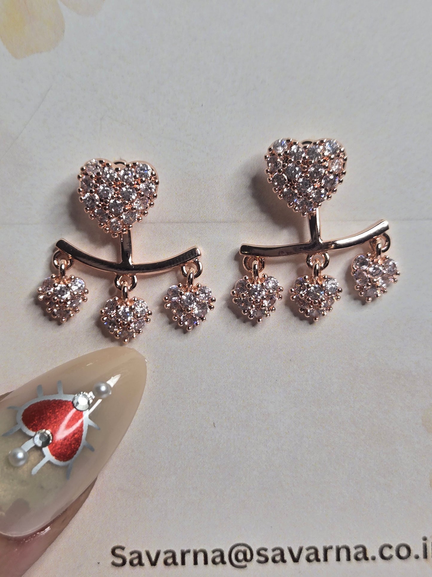 silver and rose gold korean Emblish tangled Studs